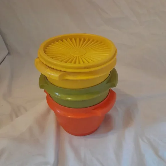 VTG Retro 1970s Tupperware Replacement Bowls: 886-12, 886-14, 886-16 & Lid: 812 - Picture 12 of 15
